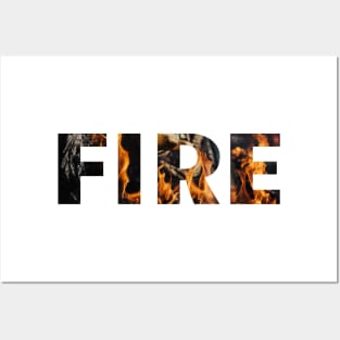 nice "fire" text with fire fill Posters and Art